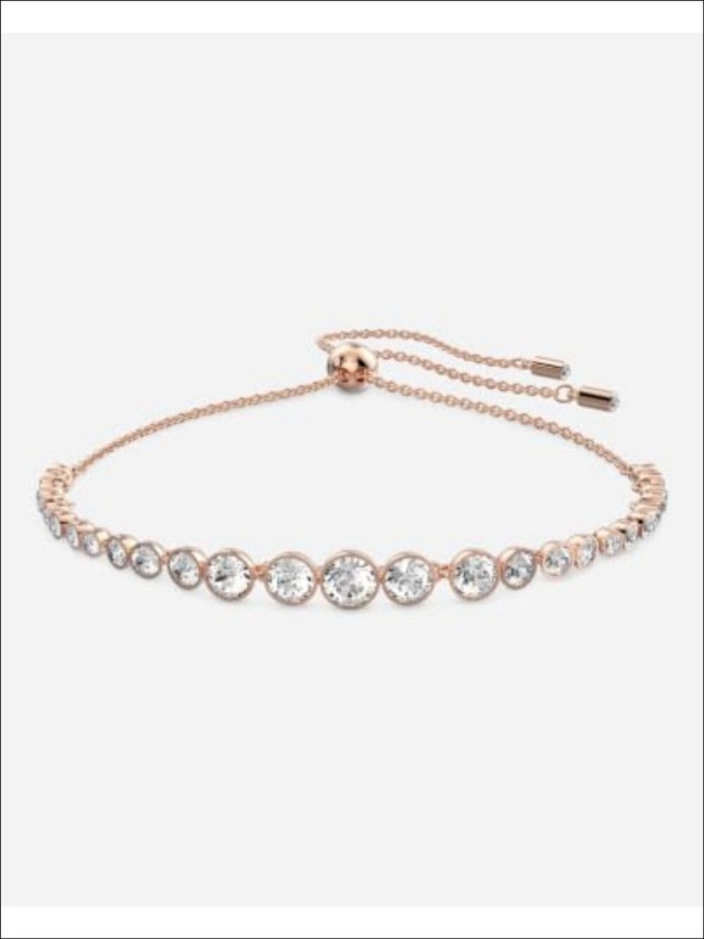 Swarovski Emily Tennis Bracelet Clear Crystals Rose Gold Tone Finish